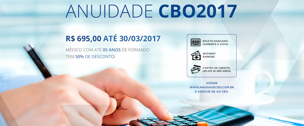 Faça o pagamento da anuidade CBO 2017 e garanta todos os benefícios de associado!