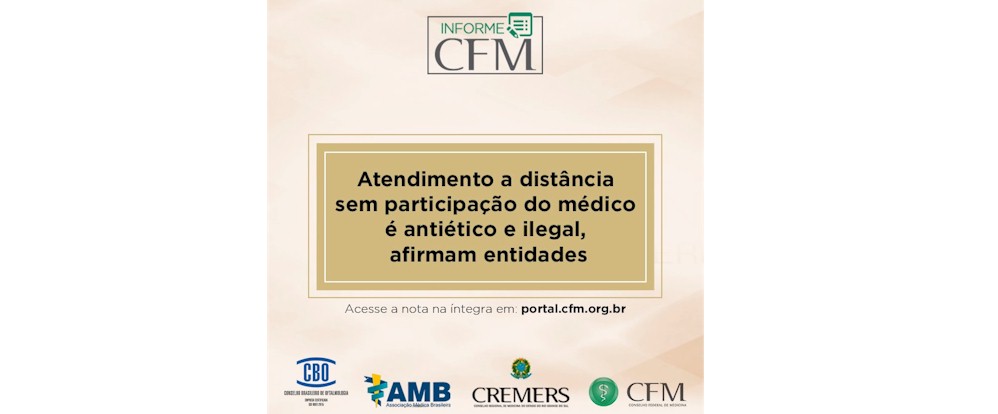 Atendimento a distância sem participação do médico é antiética e ilegal, afirmam entidades