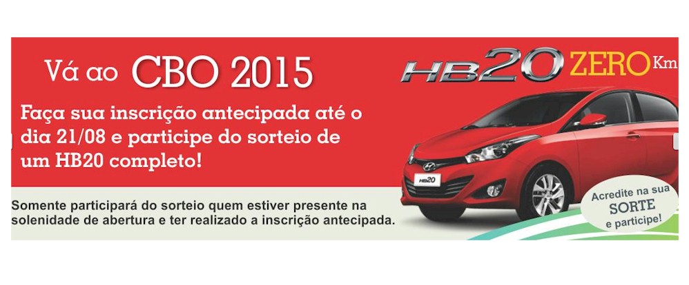 Inscrições no #CBO2015 prorrogadas até 21 de agosto