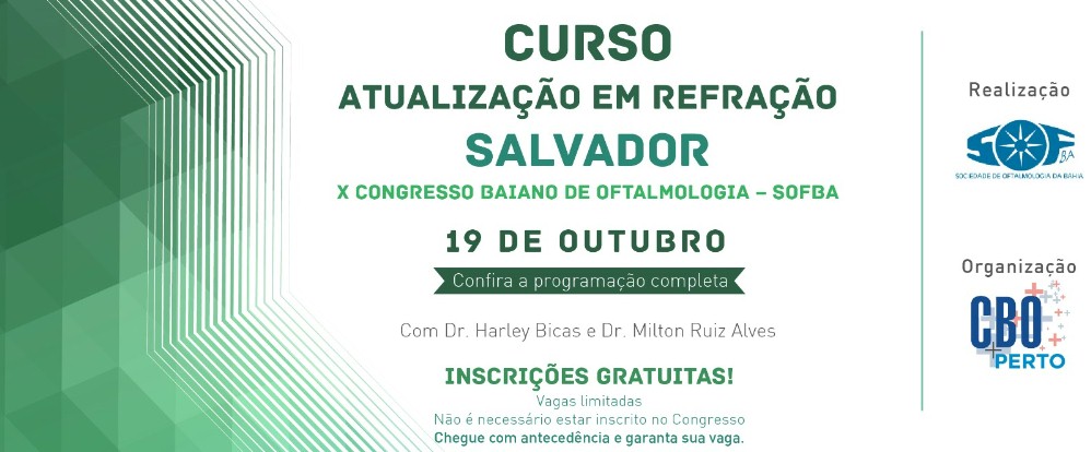 Curso Atualização em Refração será realizado amanhã em Salvador. Participe!